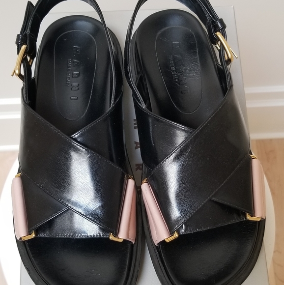 Marni black and pink Fussbett sandals size IT 38 / US 7.5 - Picture 2 of 10